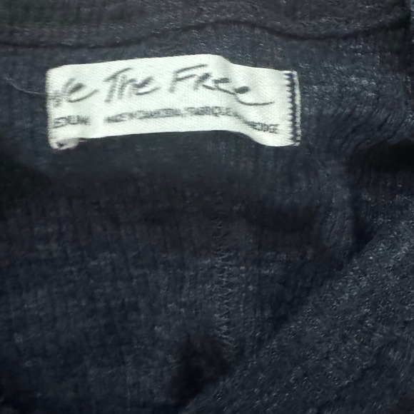 Free People Laguna Thermal Button Front Tank Top Black Size M Boho Cottagecore - Picture 3 of 3